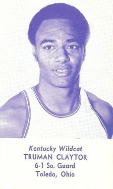 1976-77 Kentucky Wildcats Schedules #NNO Truman Claytor Front