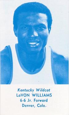 1978-79 Kentucky Wildcats Schedules #NNO LaVon Williams Front