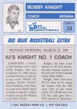 1990-91 Kentucky Wildcats Big Blue Magazine Dream Team/Award Winners #24 Bobby Knight Back