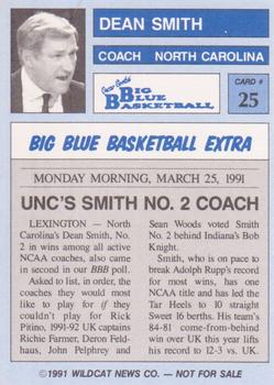 1990-91 Kentucky Wildcats Big Blue Magazine Dream Team/Award Winners #25 Dean Smith Back