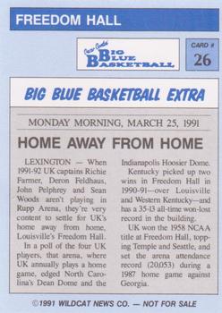 1990-91 Kentucky Wildcats Big Blue Magazine Dream Team/Award Winners #26 Freedom Hall Back