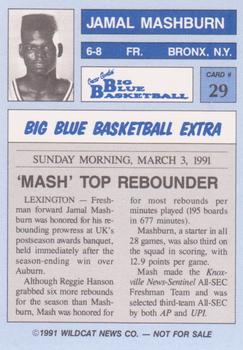 1990-91 Kentucky Wildcats Big Blue Magazine Dream Team/Award Winners #29 Jamal Mashburn Back