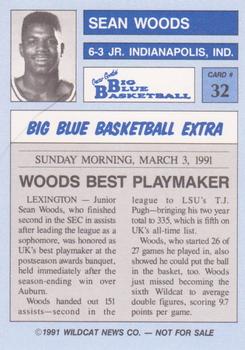1990-91 Kentucky Wildcats Big Blue Magazine Dream Team/Award Winners #32 Sean Woods Back