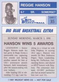 1990-91 Kentucky Wildcats Big Blue Magazine Dream Team/Award Winners #35 Reggie Hanson Back