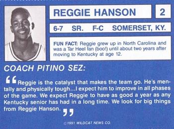 1991-92 Kentucky Wildcats Big Blue Magazine #2 Reggie Hanson Back