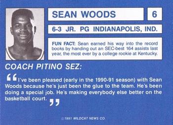 1991-92 Kentucky Wildcats Big Blue Magazine #6 Sean Woods Back