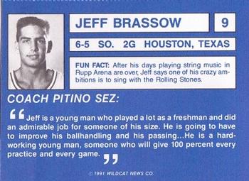 1991-92 Kentucky Wildcats Big Blue Magazine #9 Jeff Brassow Back