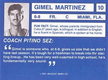 1991-92 Kentucky Wildcats Big Blue Magazine #10 Gimel Martinez Back