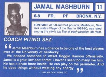 1991-92 Kentucky Wildcats Big Blue Magazine #11 Jamal Mashburn Back