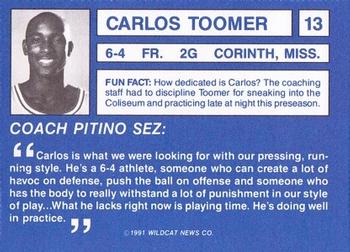 1991-92 Kentucky Wildcats Big Blue Magazine #13 Carlos Toomer Back
