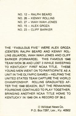 1977-78 Kentucky Wildcats News #1 The Fabulous Five Back
