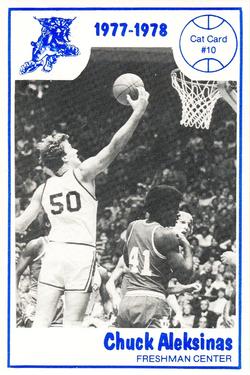 1977-78 Kentucky Wildcats News #10 Chuck Aleksinas Front