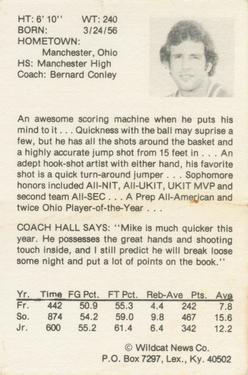 1977-78 Kentucky Wildcats News #22 Mike Phillips Back