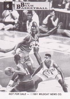 1991-92 Kentucky Wildcats Big Blue Magazine Double #6 Sean Woods Back