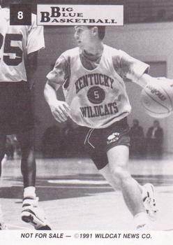 1991-92 Kentucky Wildcats Big Blue Magazine Double #8 Travis Ford Back