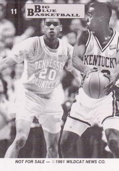 1991-92 Kentucky Wildcats Big Blue Magazine Double #11 Carlos Toomer Back