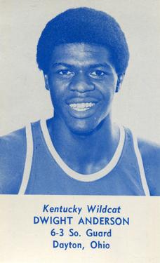 1979-80 Kentucky Wildcats Schedules #NNO Dwight Anderson Front