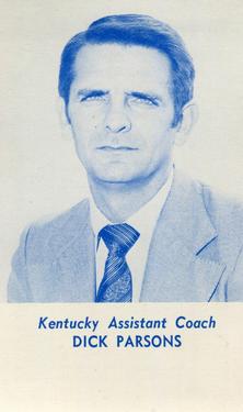 1979-80 Kentucky Wildcats Schedules #NNO Dick Parsons Front