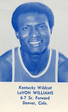 1979-80 Kentucky Wildcats Schedules #NNO LaVon Williams Front