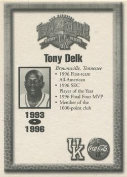 1999 Coca-Cola Kentucky Team of the Decade #NNO Tony Delk Back