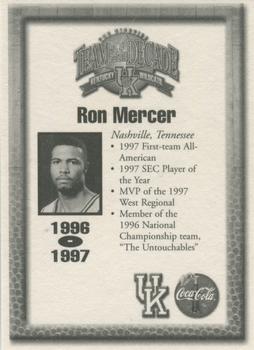 1999 Coca-Cola Kentucky Team of the Decade #NNO Ron Mercer Back