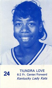 1990-91 Kentucky Lady Kats Schedules #NNO Tiundra Love Front