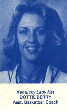 1981-82 Kentucky Lady Kats Schedules #NNO Dottie Berry Front