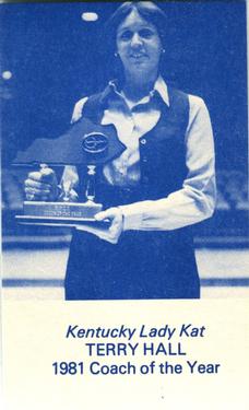 1981-82 Kentucky Lady Kats Schedules #NNO Terry Hall Front