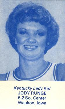 1981-82 Kentucky Lady Kats Schedules #NNO Jody Runge Front