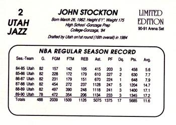 1990-91 Star Utah Jazz Arena #2 John Stockton Back