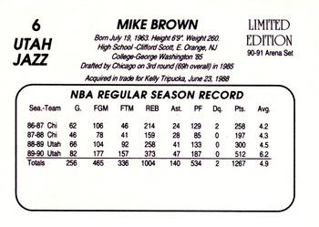 1990-91 Star Utah Jazz Arena #6 Mike Brown Back