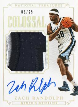 2014-15 Panini National Treasures - Colossal Jerseys Signatures Prime #CJS-ZR Zach Randolph Front