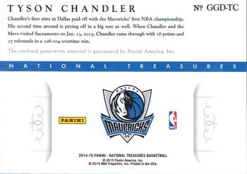2014-15 Panini National Treasures - NBA Game Gear Duals #GGD-TC Tyson Chandler Back