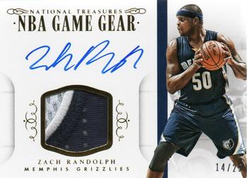 2014-15 Panini National Treasures - NBA Game Gear Signatures Prime #GGS-ZR Zach Randolph Front