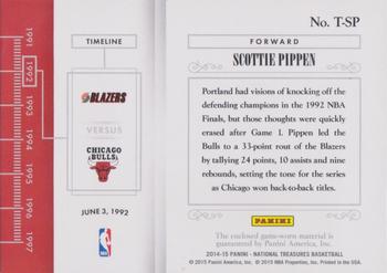 2014-15 Panini National Treasures - Timelines #T-SP Scottie Pippen Back