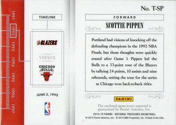 2014-15 Panini National Treasures - Timelines Prime #T-SP Scottie Pippen Back