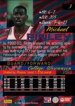 1996 Signature Rookies Supreme #3 Michael Finley Back