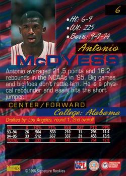 1996 Signature Rookies Supreme #6 Antonio McDyess Back