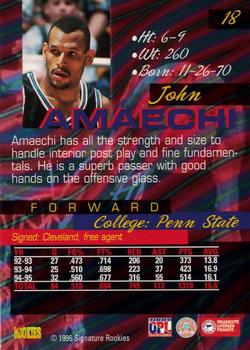 1996 Signature Rookies Supreme #18 John Amaechi Back