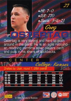 1996 Signature Rookies Supreme #27 Greg Ostertag Back