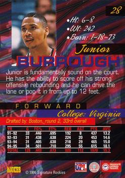1996 Signature Rookies Supreme #28 Junior Burrough Back