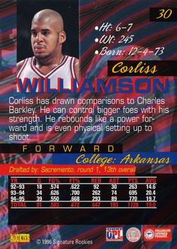 1996 Signature Rookies Supreme #30 Corliss Williamson Back