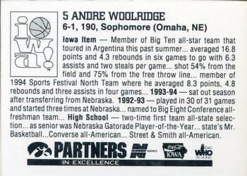 1994-95 Iowa Hawkeyes #NNO Andre Woolridge Back