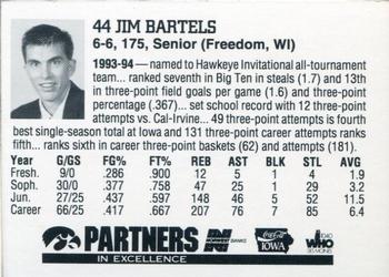 1994-95 Iowa Hawkeyes #NNO Jim Bartels Back