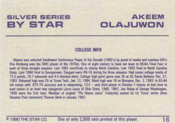 1990-91 Star Silver Series #16 Akeem Olajuwon Back