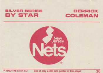 1990-91 Star Silver Series #36 Derrick Coleman Back