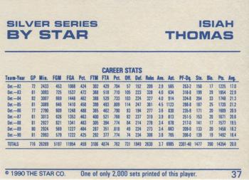 1990-91 Star Silver Series #37 Isiah Thomas Back