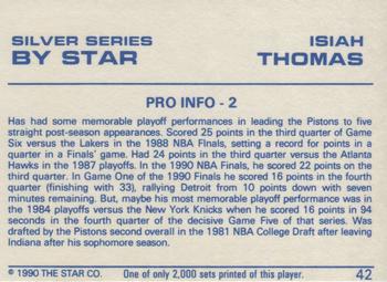 1990-91 Star Silver Series #42 Isiah Thomas Back