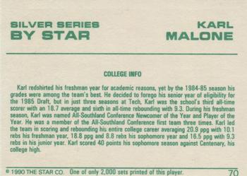 1990-91 Star Silver Series #70 Karl Malone Back