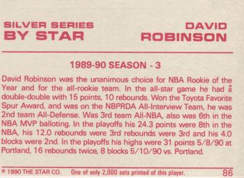 1990-91 Star Silver Series #86 David Robinson Back